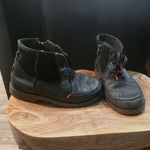 UGG Black Kids Boots with Red Accents